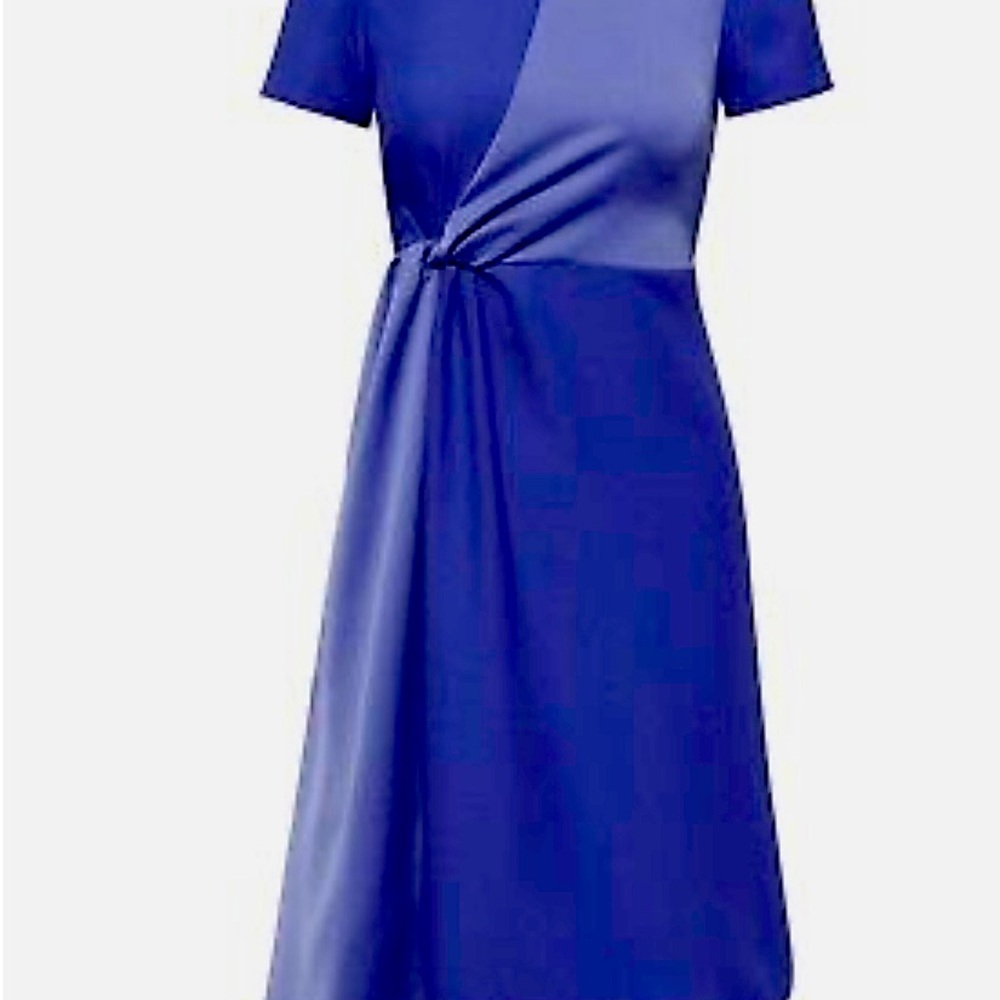 Banana Republic NWT Fit & Flare w/ asymmetrical hem; Cobalt Blue, mixed fabrics.